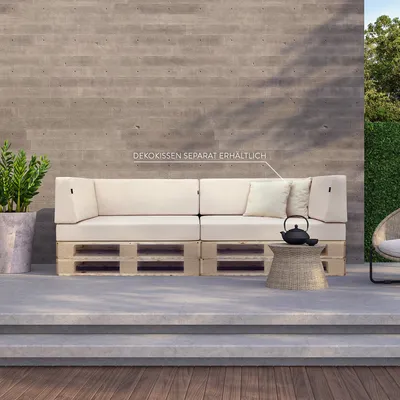 Produktbild von novely PINAU Outdoor UV++ Palettenkissen Palettenauflagen Set - A) Variante: Sitzkissen (120x80x14 cm) | B) Farbe: 05 Creme