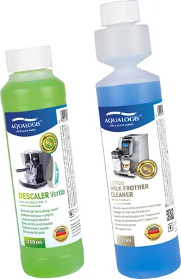 Obrázok produktu pre Čistiaca súprava pre kávovary - Odvápňovač Verde 250 ml + čistiaca kvapalina Latteo 250 ml
