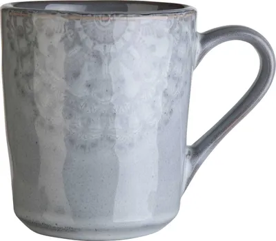 Produktbild von Kaffeetasse - Grau - Steingut - glasiert - mit floraler Prägung