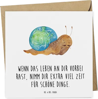 Produktbild von Mr. & Mrs. Panda Klappkarte Schnecke Sir - Weiß - Geschenk, Lustige Sprüche, Zeit nehmen, Glückwunschkarte, Lebenszeit, Grußkarte, Weisheit, Schnecken, anlasskarte