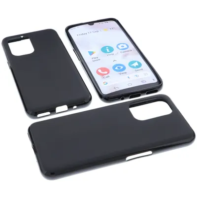 Produktbild von foto-kontor Hülle kompatibel mit Doro 8110 / 8110 Plus / 8100 / 8100 Plus Tasche Gummi TPU Schutz Handytasche schwarz