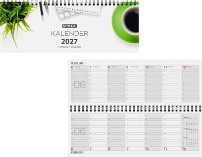 Produktbild von Schreibtischquerkalender 2027 / 56 Blatt / 1 Woche = 2 Seiten