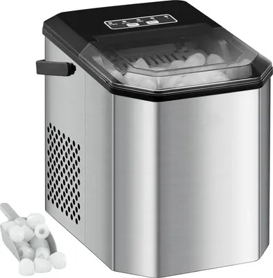 Produktbild von Eismaschine, tragbares Design, schnelle Eisproduktion, Silber, EU