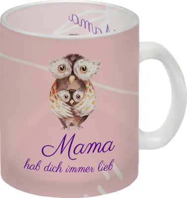 Produktbild von Mama hab dich immer lieb Glas Tasse Besonders geeignet als Geschenk zum