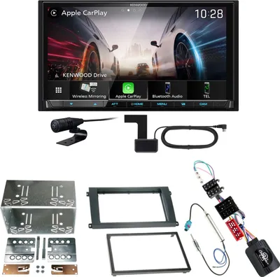 Produktbild von Kenwood DMX8021DABS Android Auto CarPlay Einbauset für Porsche Cayenne bis 2006