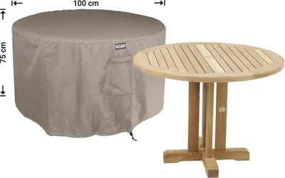 Produktbild von Raffles Covers Schutzhülle für runden Tisch Ø 100 cm | Atmungsaktiv | Wasserdicht | UV-beständig | Doppelnähte | Elastischer Kordelzug