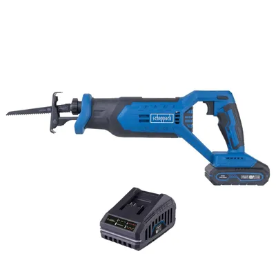 Produktbild von Scheppach Akku-Säbelsäge C-RS100-X | Hublänge 20 mm | Schnitttiefe 115 mm | Hubzahl 0-2800min-1 | LED | inkl. 2Ah Akku + 2,4A Ladegerät