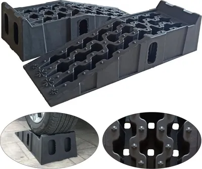 Produktbild von Auffahrrampen - Motorrad-Rampen - 2er Set - Extra Breit - 7250 kg pro Paar - Für Reifen bis 245 mm - Schwarz