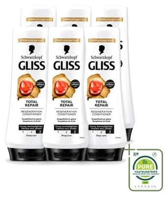 Zdjęcie produktu dla 6 x Odżywka do włosów Schwarzkopf Gliss Hair Repair Total Repair - 200 ml - Opakowanie zbiorcze - 6 sztuk