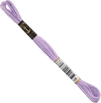 Image de Fil à broder Anchor Sticktwist 4635000-00108, couleur lilas, 100 % coton