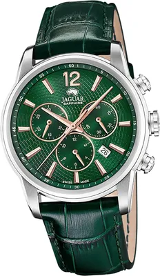 Produktbild von Jaguar Herren Uhr Chronograph Elegant Luxus Leder Armbanduhr Acamar grün D2UJ968/3
