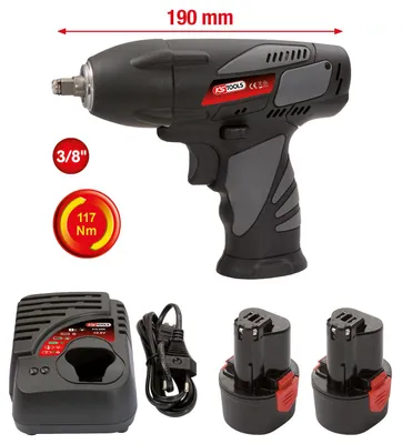 Produktbild von KS TOOLS 3/8" Akku-Schlag-Schrauber 117Nm 1.870 U/min mit 2 Akkus und 1 Ladegerät - 515.3516