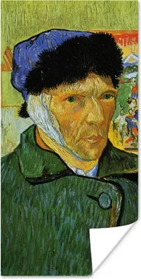 Produktbild von MuchoWow® Poster Selbstbildnis mit verbundenem Ohr - Vincent van Gogh 40x80 cm - Dekoration
