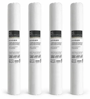 Produktbild von 3-IN-1 ROLL Tischläufer und Tischsets - Papier – Kariert – 40 x 720 cm – Weiß – 4 Stück