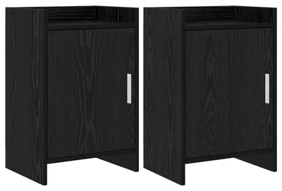 Immagine prodotto di Due comodini in legno noce nero, dimensioni 40 x 30 x 60 cm