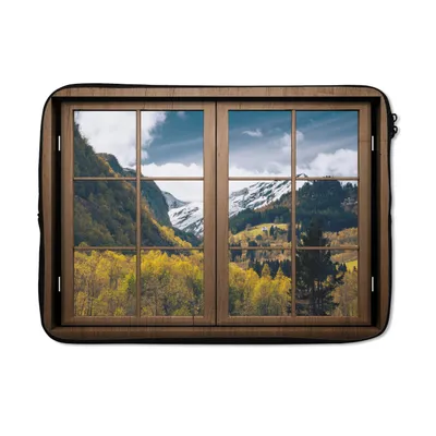 Produktbild von MuchoWow® Laptop Hülle 14 ZollAussicht - Schnee - Berg Laptoptasche - Laptoptasche - Stoßsicher - Schutzhaube