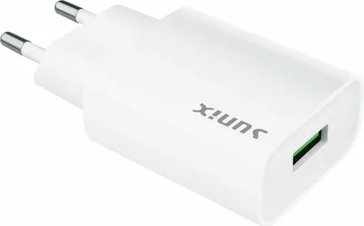 Image de Sunix QC 3.0 USB Chargeur rapide Adaptateur secteur Quick Charge + 1m de câble de charge iPhone blanc