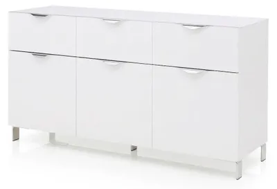 Produktbild von Sideboard Hochglanz Weiß - 100 cm Breite - Moderne Kommode fürs Wohnzimmer