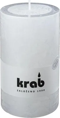 Zdjęcie produktu dla Crab - świeca cylindryczna 60 × 100 mm, rustykalna, biała