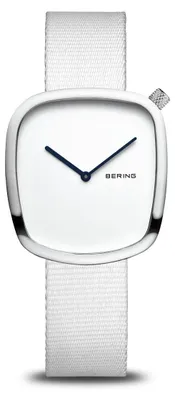 Produktbild von BERING Damen Quarz Uhr | Armbanduhr 30 mm silbernes Edelstahlgehäuse und weißes