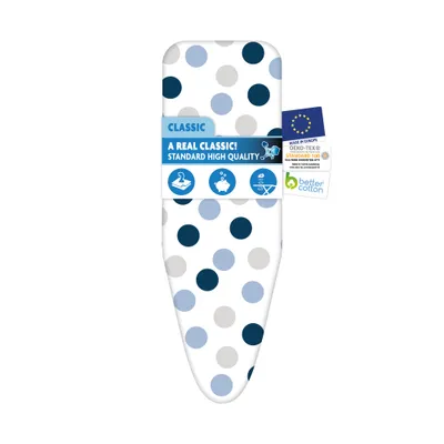 Produktbild von LaundrySpecialist Basic Größe L/XL Bügelbrettbezug, aus 100% Baumwolle, mit extra Dicker Schaumschicht (3 mm). Für alle großen und extra großen Bügelbretter. Extra dampfdurchlässig