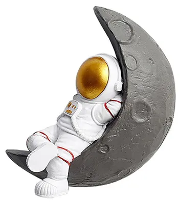 Produktbild von Dreidimensionale Wanddekoration Astronaut Mond Harzkunst 3D Weltraumthema Hängendes Ornament Kinderzimmerdekor A