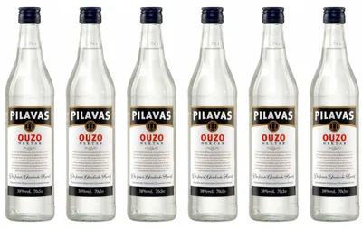 Produktbild von Ouzo Pilavas Nektar 6x 0,7l 38% Vol. | + 20ml Jassas Olivenöl