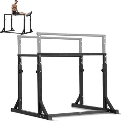 Produktbild von VEVOR Dip-Stange, Schwerlast-Dip-Ständerstation Einstellbar 363 kg, Fitness-Workout-Dip-Bar-Station Stabilisator Parallette Liegestützständer, Parallelbarren für Krafttraining im Heim-Fitnessstudio