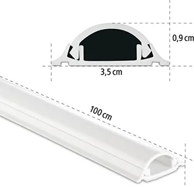 Selbstklebende PVC Kabelabdeckung Halbrund 3, Hauptbild