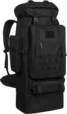 Produktbild von PolkaHome® 80L Wanderrucksack Camping Rucksack Reisen MOLLE Takticher Rucksack, Wasserdicht, Große Kapazität, Verstellbar,