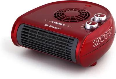 Produktbild von Orbegozo FH 5033, Elektrischer Raumheizlüfter, Drinnen, Tisch/Bank, Flur, Tisch, Schwarz, Rot, Drehregler, 2500 W