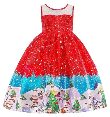 Imagen del producto de Vestido navideño para niña, talla 110 - rojo