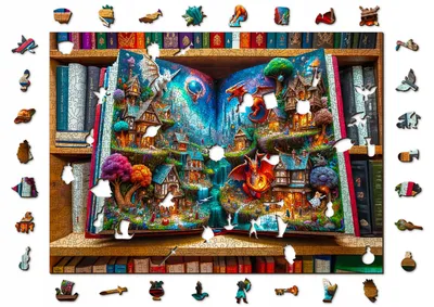 Obrázek produktu pro Wooden.City Očarované příběhy Dřevěné puzzle s figurkami