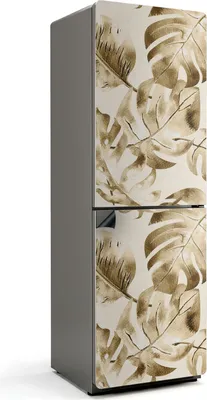 Zdjęcie produktu dla Delikatne tropikalne liście - Magnetyczna osłona lodówki - Folia dekoracyjna magnetyczna do kuchni - Magnes na lodówkę deco - Samoprzylepna tablica magnetyczna - Folia magnetyczna na drzwi lodówki - 60x180 cm