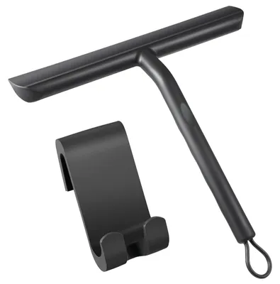 Produktbild von Duschabzieher Fensterwischer Glasabzieher - 21 cm - Silikon - Schwarz - Mit Aufhänger