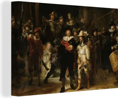 Zdjęcie produktu dla OneMillionCanvasses® - Obraz na płótnie - Obraz na płótnie - Obraz na płótnie - Obraz na płótnie - Straż nocna - Sztuka - Starzy Mistrzowie - Rembrandt - 150x100cm -