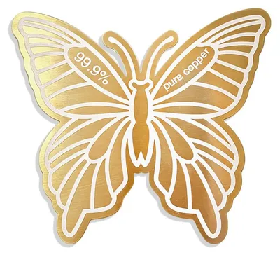 Zdjęcie produktu dla Miedziana miska na wodę dla ptaków, motyl, 10x9 cm, odporna na warunki atmosferyczne, nierdzewna, idealna do ogrodu i balkonu