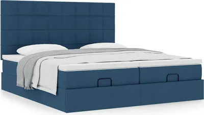 Immagine prodotto di Maison Exclusive - Letto ottomano con materasso blu 180x200 cm tessuto