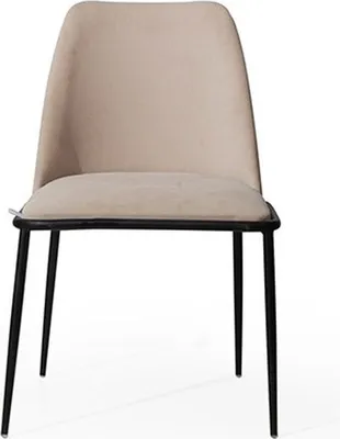 Produktbild von Designer Beige Stuhl Einsitzer Esszimmer Textilstühle Exklusive Stühle