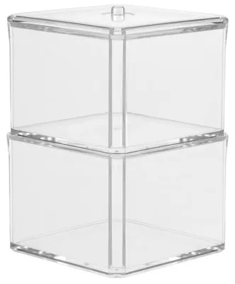 Image de 5five Simply Smart Boîte de rangement pour cosmétiques Selena 2 pièces, plastique, 9.4 x 9.4 x 16.7 cm, 155906