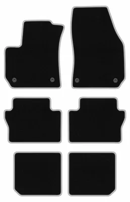 Produktbild von Fußmatten Velours Schwarz/Silber für Opel Zafira B 2005-2014 Set 6-tlg