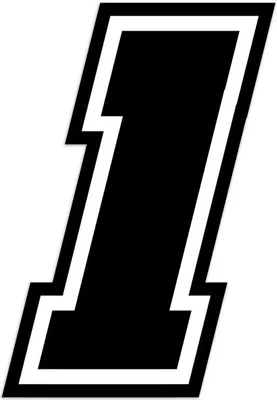 Produktbild von Sticker Rennnummer für Moto "1" Race Moto GP, schwarz, 10 x 7 cm