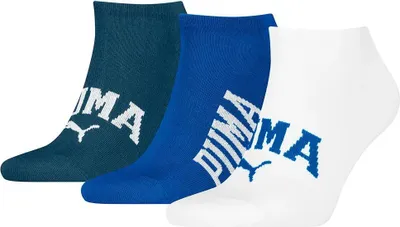 Produktbild von Puma Logo Sneaker Socken 3 Paare Weiß,Blau EU 39-42 Herren,Damen Weiß,Blau EU 39-42
