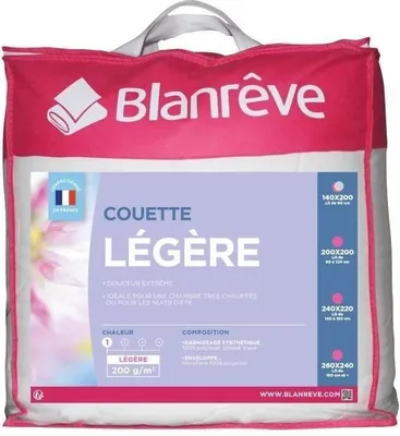Produktbild von Mikrofaser Leicht Steppdecke 140 x 200 cm, 200g/m², Weiß
