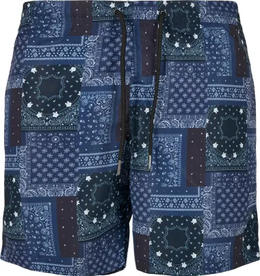 Obrázek produktu pro Pánské kraťasy Urban Classics Pattern Swim Shorts navy bandana aop - M