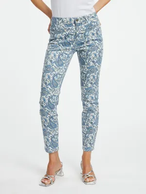 Produktbild von Orsay Blaue gemusterte Slim Fit Jeans für Damen 365063555000__34