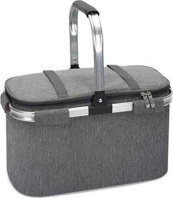 Produktbild von Wasserdichte Picknick-Kühlbox 21L, grau, isoliert, tragbar