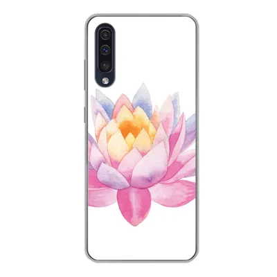 Produktbild von MuchoWow® Handyhülle Schutzhülle Hülle für Samsung Galaxy A50 Aquarell - Blume - Seerose Silikon Softcase Handy Hülle - Mobiltelefonhülle