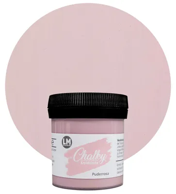 Produktbild von LM-Kreativ Chalky Kreidefarbe 100 ml, Puderrosa – deckende Bastel- & Möbelfarbe auf Wasserbasis, ultramatt, meist ohne Grundierung