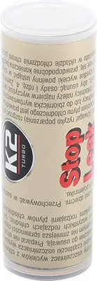 A close-up of a cylindrical product container with text and a logo.